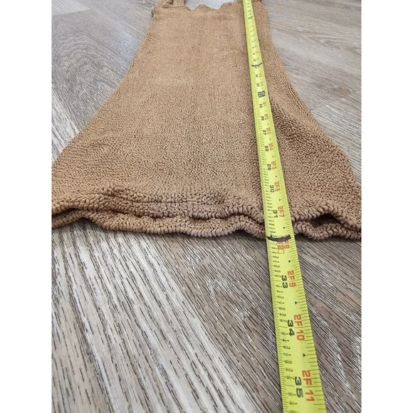 Hunza G Women’s Tank Square-Neck Mini Dress Brown (Cocoa) One Size - Picture 8 of 8